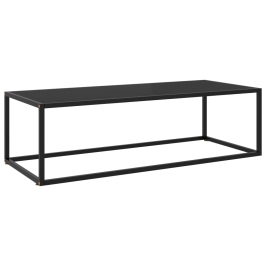 Mesa de centro negra con vidrio negro 120x50x35 cm