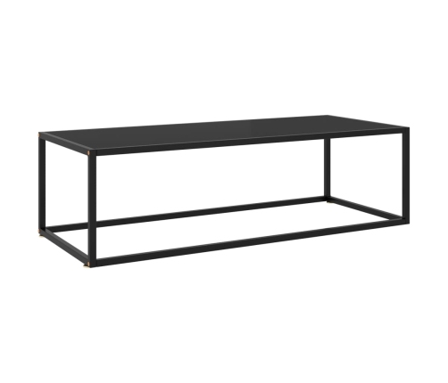 Mesa de centro negra con vidrio negro 120x50x35 cm