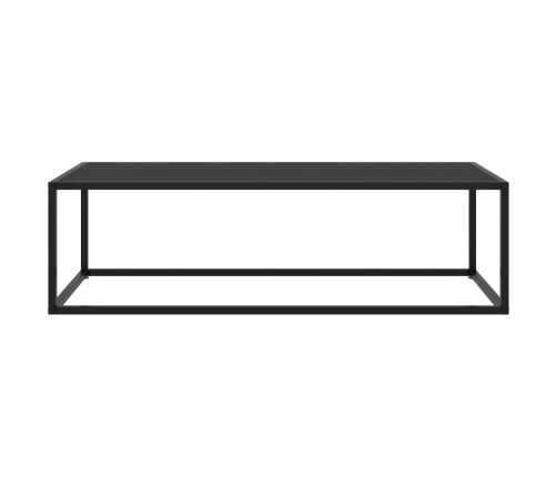 vidaXL Mesa de centro negra con vidrio negro 120x50x35 cm