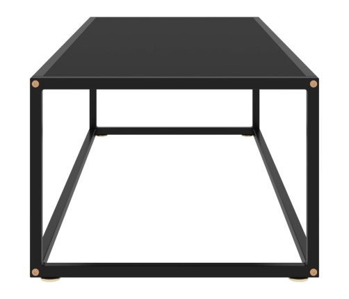 vidaXL Mesa de centro negra con vidrio negro 120x50x35 cm