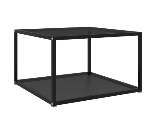 Mesa de centro negra vidrio templado 60x60x35 cm