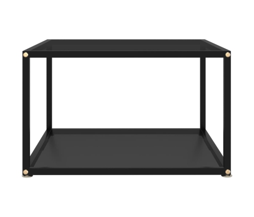 Mesa de centro negra vidrio templado 60x60x35 cm