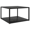 vidaXL Mesa de centro negra vidrio templado 60x60x35 cm