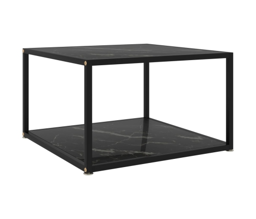 vidaXL Mesa de centro negra vidrio templado 60x60x35 cm