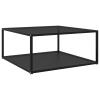 vidaXL Mesa de centro vidrio templado negro 60x60x35 cm