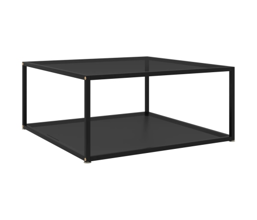 vidaXL Mesa de centro vidrio templado negro 60x60x35 cm