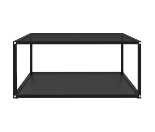 vidaXL Mesa de centro vidrio templado negro 60x60x35 cm