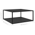 vidaXL Mesa de centro vidrio templado negro 60x60x35 cm