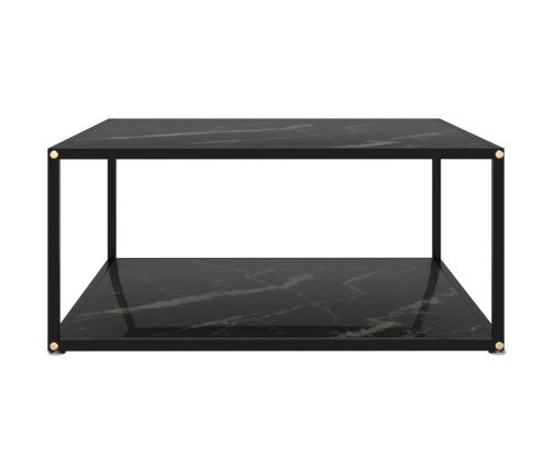 Mesa de centro negra vidrio templado 80x80x35 cm