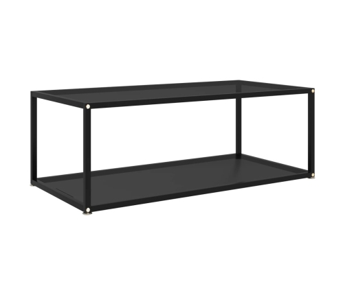 Mesa de centro vidrio templado negro 100x50x35 cm