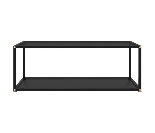 Mesa de centro vidrio templado negro 100x50x35 cm