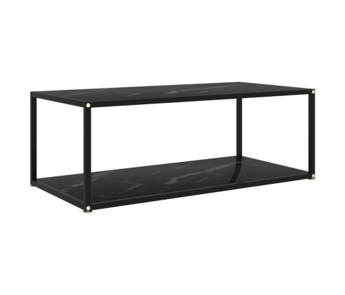 Mesa de centro vidrio templado negro 100x50x35 cm