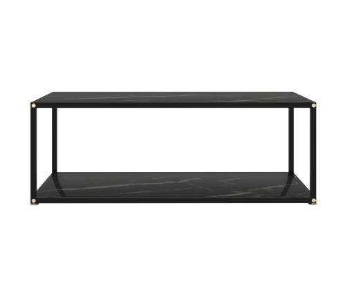 Mesa de centro vidrio templado negro 100x50x35 cm