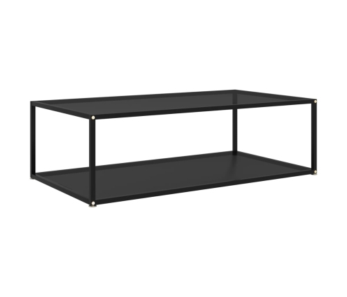 vidaXL Mesa de centro vidrio templado negro 120x60x35 cm