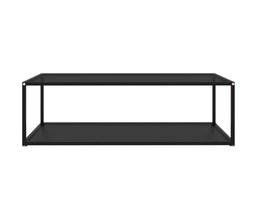 vidaXL Mesa de centro vidrio templado negro 120x60x35 cm