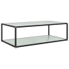 Mesa de centro vidrio templado blanco 120x60x35 cm