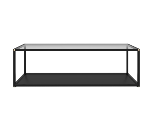 Mesa de centro vidrio templado transparente negro 120x60x35 cm