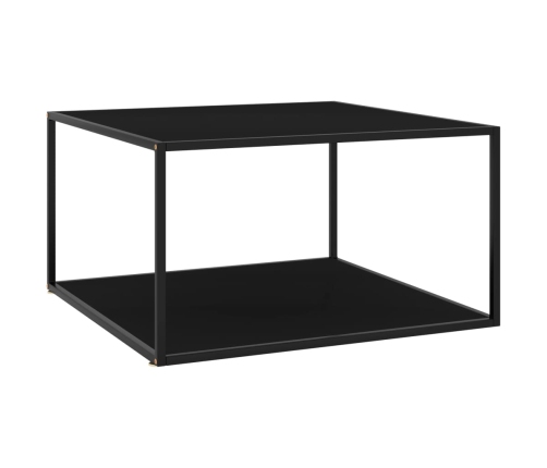 Mesa de centro negra con vidrio negro 90x90x50 cm