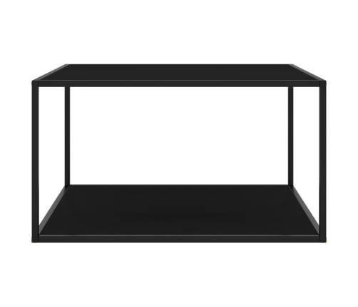 Mesa de centro negra con vidrio negro 90x90x50 cm