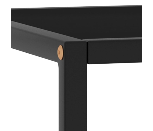 Mesa de centro negra con vidrio negro 90x90x50 cm