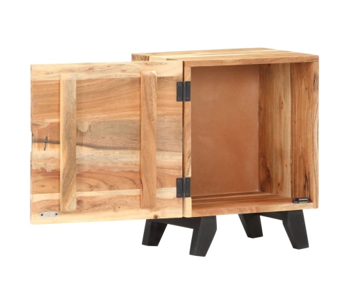 Mesita de noche de madera maciza de acacia 40x30x51 cm