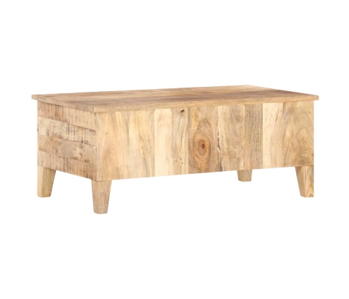 Mesita de centro madera de mango rugosa 100x55x40 cm