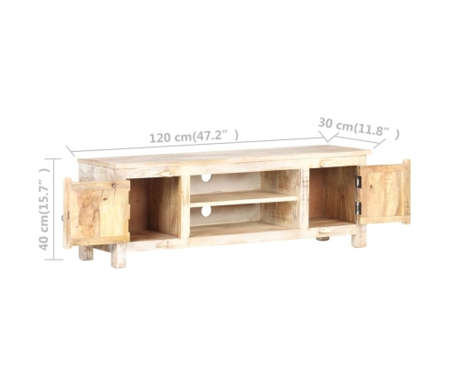 vidaXL Mueble para TV de madera maciza de acacia rugosa 120x30x40 cm