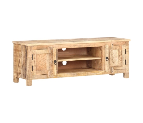 Mueble para TV de madera maciza de mango rugosa 120x30x40 cm