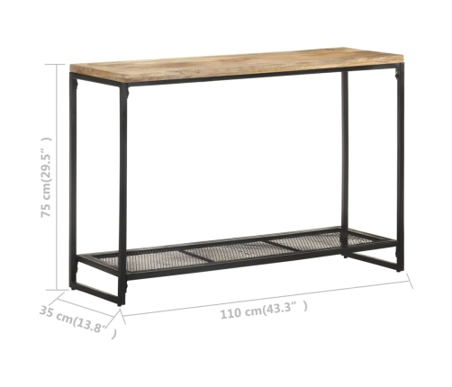 Mesa consola de madera maciza de mango 110x35x75 cm