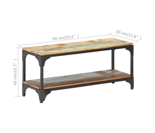 vidaXL Mesa de centro de madera maciza reciclada 90x30x40 cm