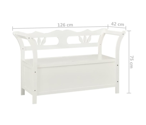 Banco con almacenaje 126 cm madera maciza de abeto blanco