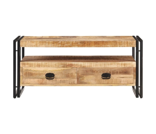 Mesa de centro de madera de mango rugosa 100x55x45 cm