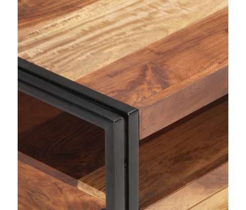 Mesa de centro de madera maciza de acacia 100x55x45 cm