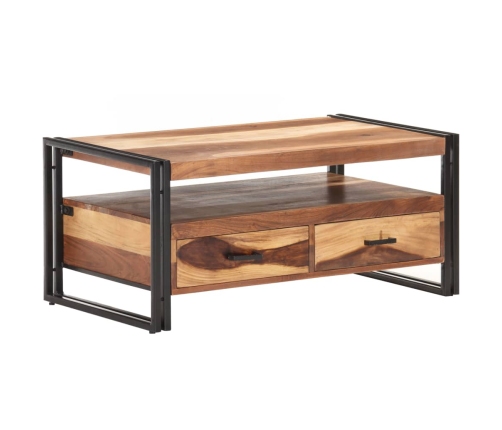 Mesa de centro de madera maciza de acacia 100x55x45 cm