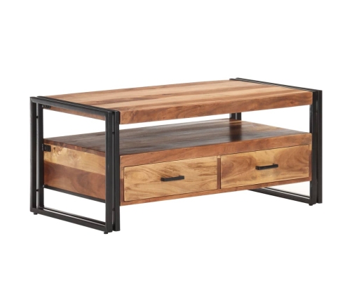 Mesa de centro de madera maciza de acacia 100x55x45 cm