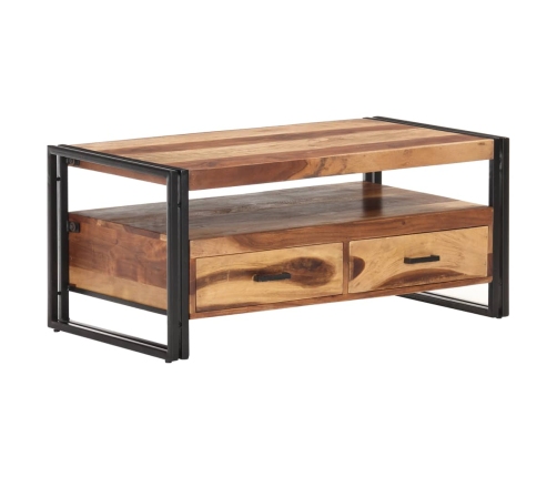 Mesa de centro de madera maciza de acacia 100x55x45 cm