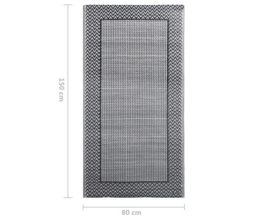 Alfombra de exterior PP gris 80x150 cm