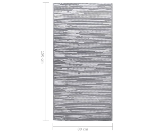 Alfombra de exterior PP gris 80x150 cm