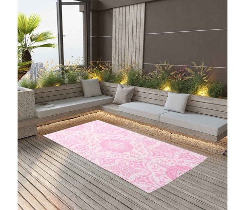 Alfombra de exterior PP rosa 120x180 cm