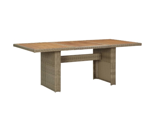 Mesa de comedor de jardín ratán sintético marrón 200x100x74 cm