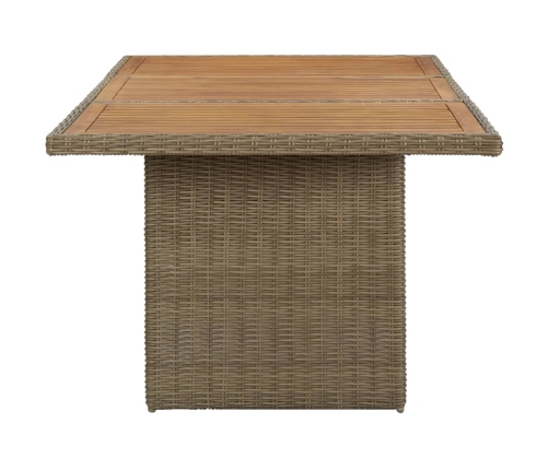 Mesa de comedor de jardín ratán sintético marrón 200x100x74 cm