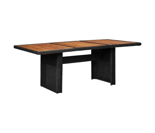 vidaXL Mesa de comedor de jardín ratán sintético negro 200x100x74 cm