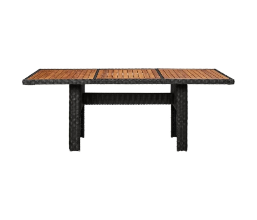 vidaXL Mesa de comedor de jardín ratán sintético negro 200x100x74 cm