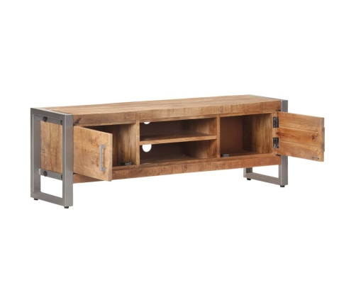 Mueble para TV de madera maciza de mango rugosa 120x30x40 cm