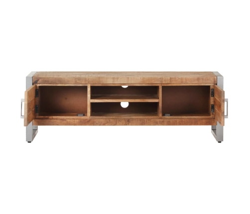 Mueble para TV de madera maciza de mango rugosa 120x30x40 cm