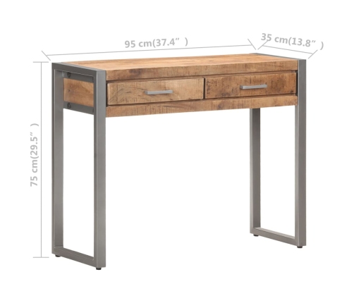 Mesa consola de madera maciza de mango 95x35x75 cm