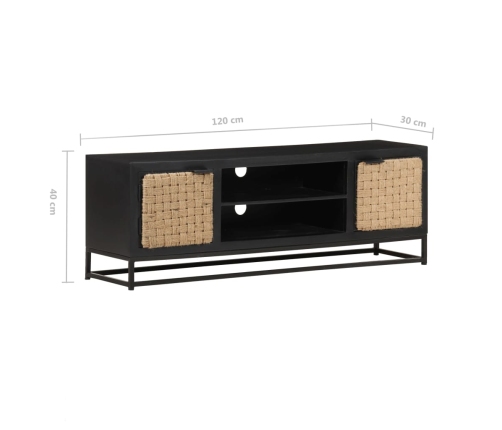 Mueble para TV de madera maciza de mango 120x30x40 cm