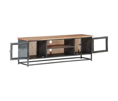 Mueble para TV madera maciza de acacia y acero gris 120x30x40cm