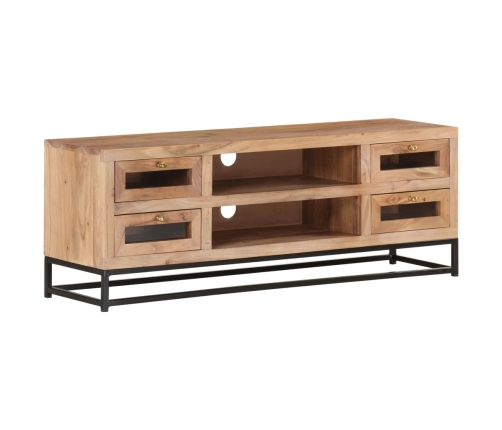 Mueble de TV de madera maciza de acacia 110x30x40 cm