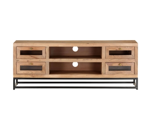 Mueble de TV de madera maciza de acacia 110x30x40 cm